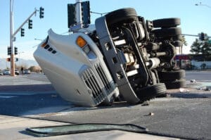 past and present heavy recovery semi truck rollover